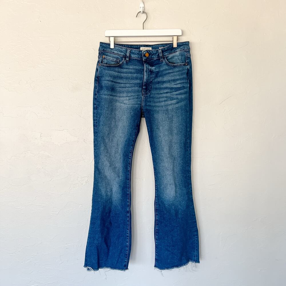 WARP+WEFT NAO Huntington High Rise Bootcut Raw Hem Jeans 10/30 Y2K Denim